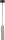 Lampe &agrave; suspendre &eacute;troite M&eacute;tal Cylindre &Oslash;5,4cm Nickel Noir