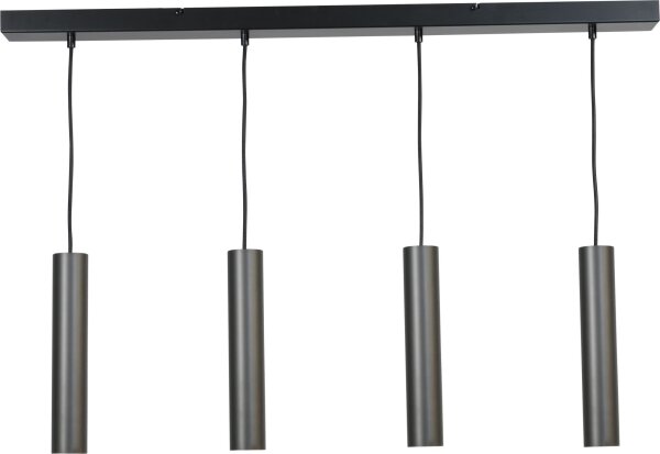 Suspension métal 3 flammes noir cylindre GU10