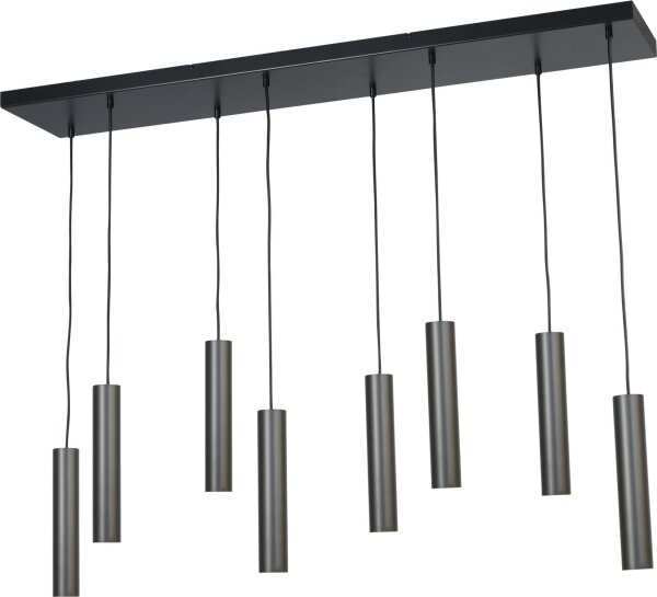 Suspension Noir Métal grand 8-flamme ERION
