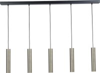 Lampe &agrave; suspendre m&eacute;tal 5 flammes nickel...