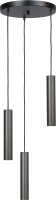 Suspension 3 flammes noir réglable métal GU10