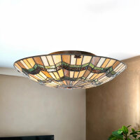 Premium Tiffany Lampe FARFALLA verre coloré ronde...