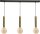 Suspension laiton noir 3 flammes métal pour E27