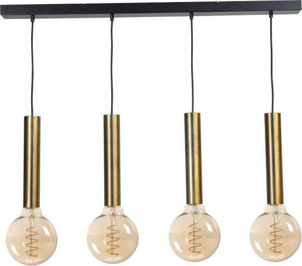 Lampe à suspendre en laiton noir métal pour E27