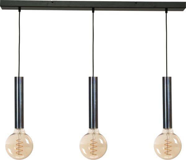 Suspension pour E27 3-flamme noir effet huile