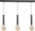 Suspension pour E27 3-flamme noir effet huile