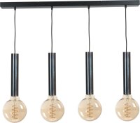 Suspension métal 4 flammes noir pour E27