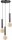 Suspension 3 flammes noir métal ajustable pour E27