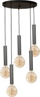 Lampe &agrave; suspendre ESJA m&eacute;tal 5 flammes noir...