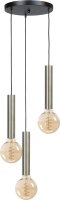 Suspension 3 flammes noir nickel pour E27 ESJA