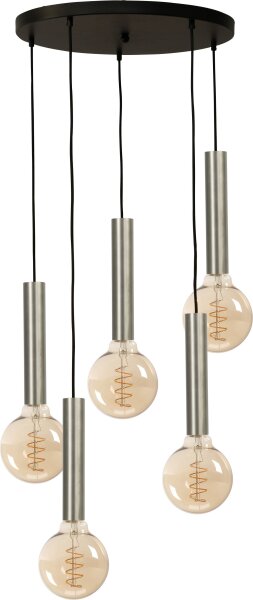 Suspension métal ajustable pour E27 noir nickel
