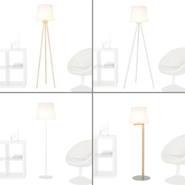 Abat-jour Lampadaire Blanc Dentelle Textile E27