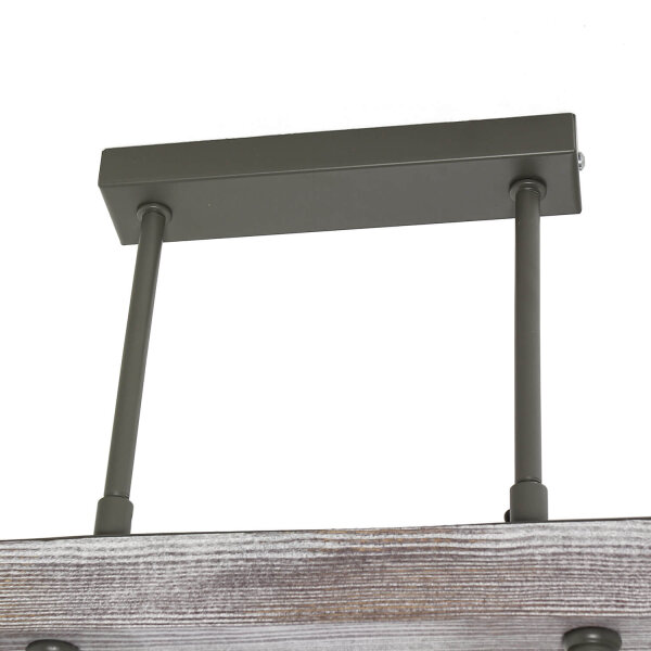 Deckenstrahler 4-flammig E27 Metall Holz B: 74 cm