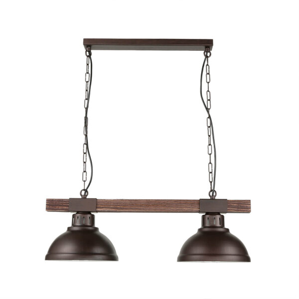 Suspension rustique 2flmg HAKON brun bois véritable