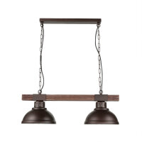 Suspension rustique 2flmg HAKON brun bois véritable