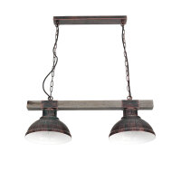 Lampe à suspension de style rustique en bois...