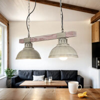 Suspension rustique HAKON Shabby Blanc Bois véritable