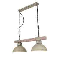 Suspension rustique HAKON Shabby Blanc Bois véritable