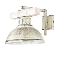 Applique murale shabby chic blanche HAKON avec bois...