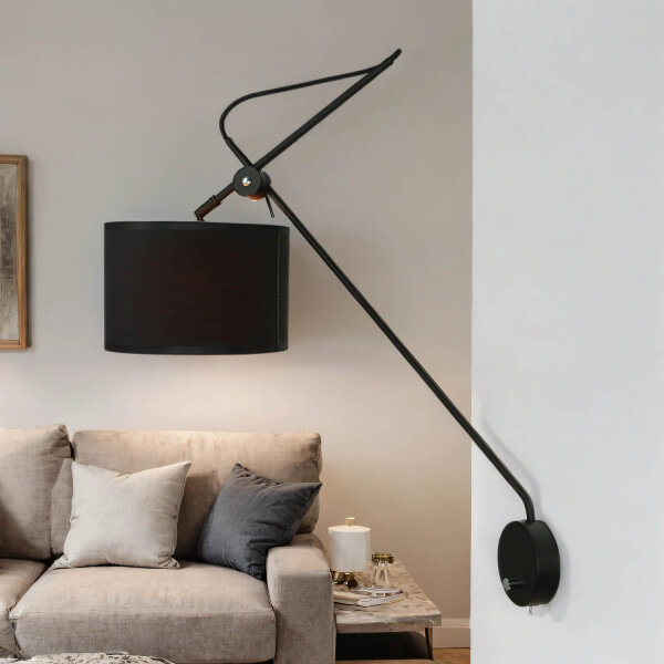 Applique avec interrupteur noir or VIPER flexible