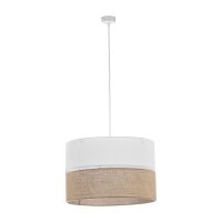 Suspension Blanc Marron ronde &Oslash; 50 cm Boho Tissu...