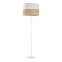 Lampadaire Blanc Marron 159 cm Jute Tissu M&eacute;tal Boho