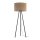 Lampadaire tripode jute métal 159 cm brun noir boho