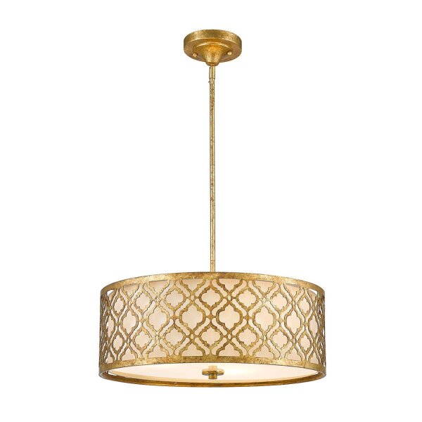 Plafonnier design rond arabesques Design feuille dor