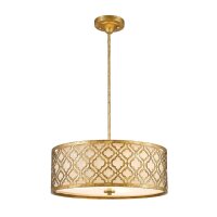 Plafonnier design rond arabesques Design feuille dor