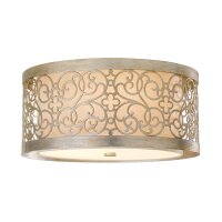Plafonnier rond salon feuille dargent antique