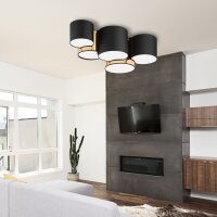 Plafonnier Moderne 5 flammes Noir Or faible...