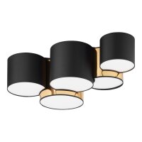 Plafonnier Moderne 5 flammes Noir Or faible...