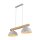 Suspension blanc métal bois allongé E27 Skandi