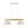 Suspension blanc métal bois allongé E27 Skandi