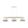 Suspension Blanc Métal Bois 3 flammes 118 cm de large E27