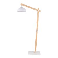 Lampadaire bois métal 180 cm réglable blanc...