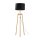 Lampadaire tripode Bois Tissu 168 cm E27 Naturel Noir