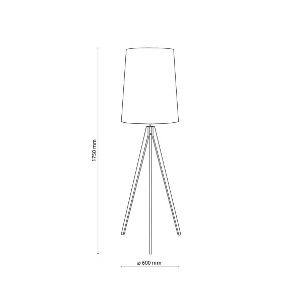 Stehlampe Dreibein Holz Leinen 175 cm hoch wohnlich E27