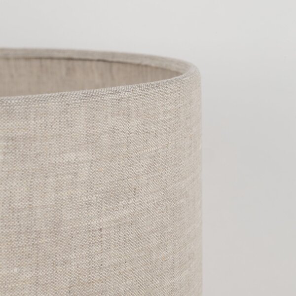 Lampe de table tripode bois tissu 46 cm Scandinave