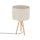 Lampe de table tripode bois tissu 46 cm Scandinave