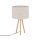 Lampe de table tripode bois tissu 46 cm Scandinave