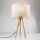 Lampe de table tripode bois tissu 46 cm Scandinave