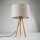Lampe de table tripode bois tissu 46 cm Scandinave