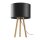 Lampe de table tripode 46 cm Scandinave bois tissu E27