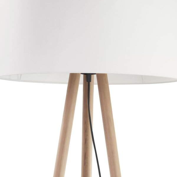 Lampadaire tripode petit 146 cm Scandinave bois tissu