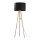 Lampadaire 146 cm bois tissu naturel noir tripode
