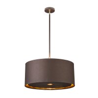 Plafonnier en tissu brun or rond réglable