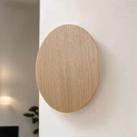 Applique en bois ronde Ø 30 cm plat lumière...