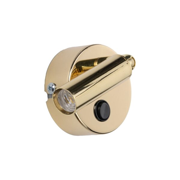 Applique murale avec interrupteur orientable Métal doré rond
