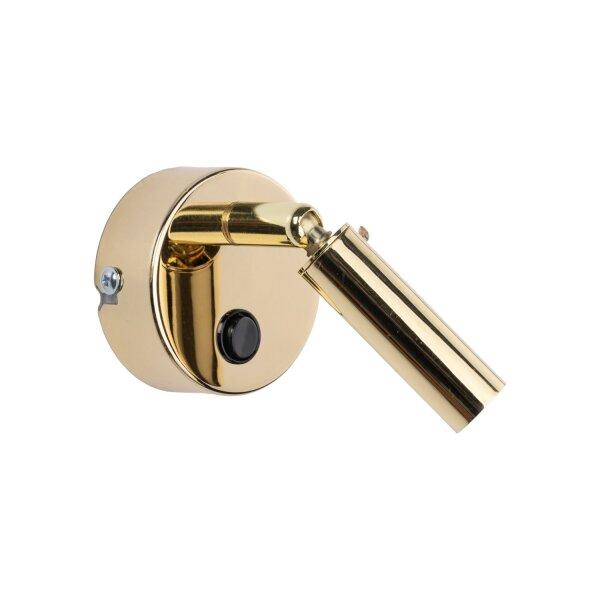 Applique murale avec interrupteur orientable Métal doré rond
